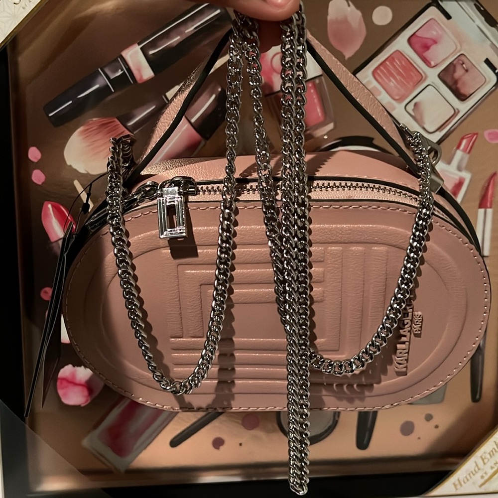 Karl Lagerfeld Pink Oval Crossbody Bag Blush Color - Picture 5 of 17